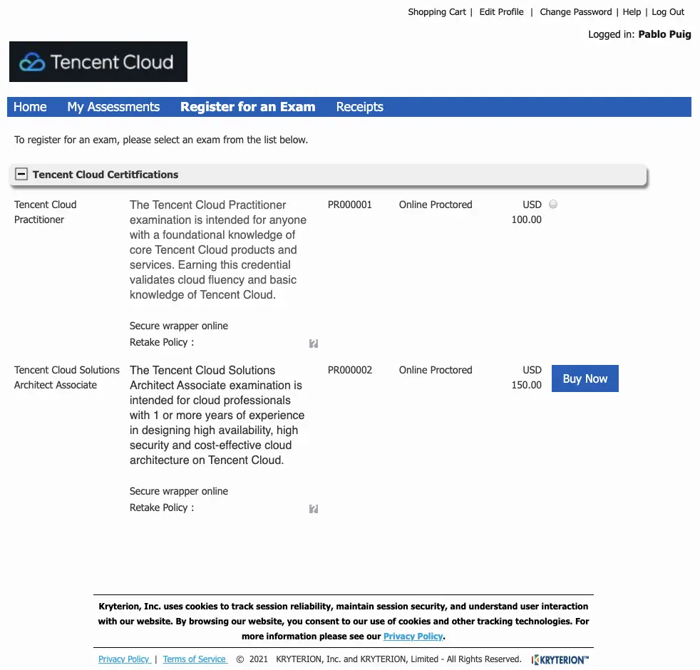 How to book a Tencent Cloud Certification Exam_7OK